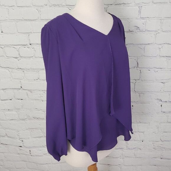 JOSEPH RIBKOFF 𝅺Purple Passion Layer Blouse 4 - Picture 3 of 7